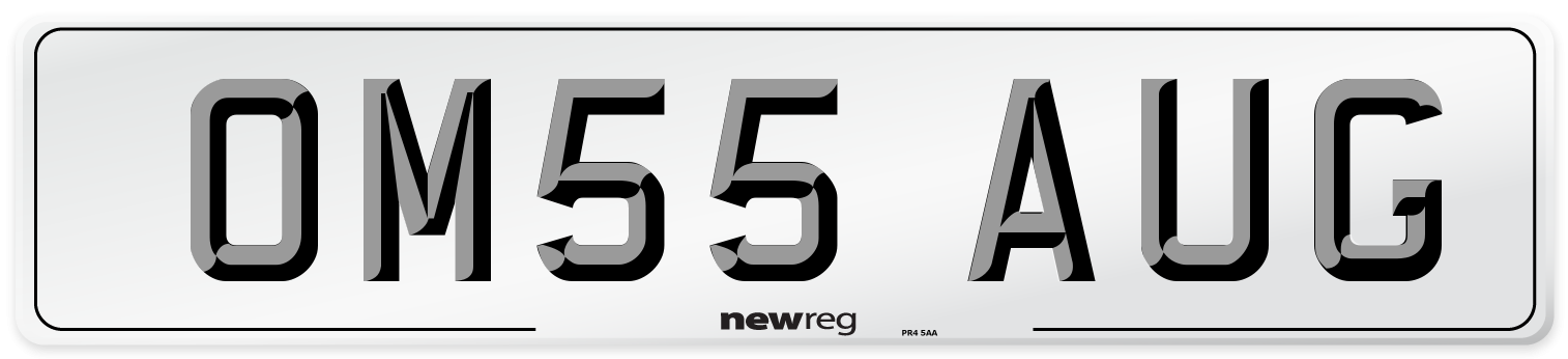 OM55 AUG Number Plate from New Reg